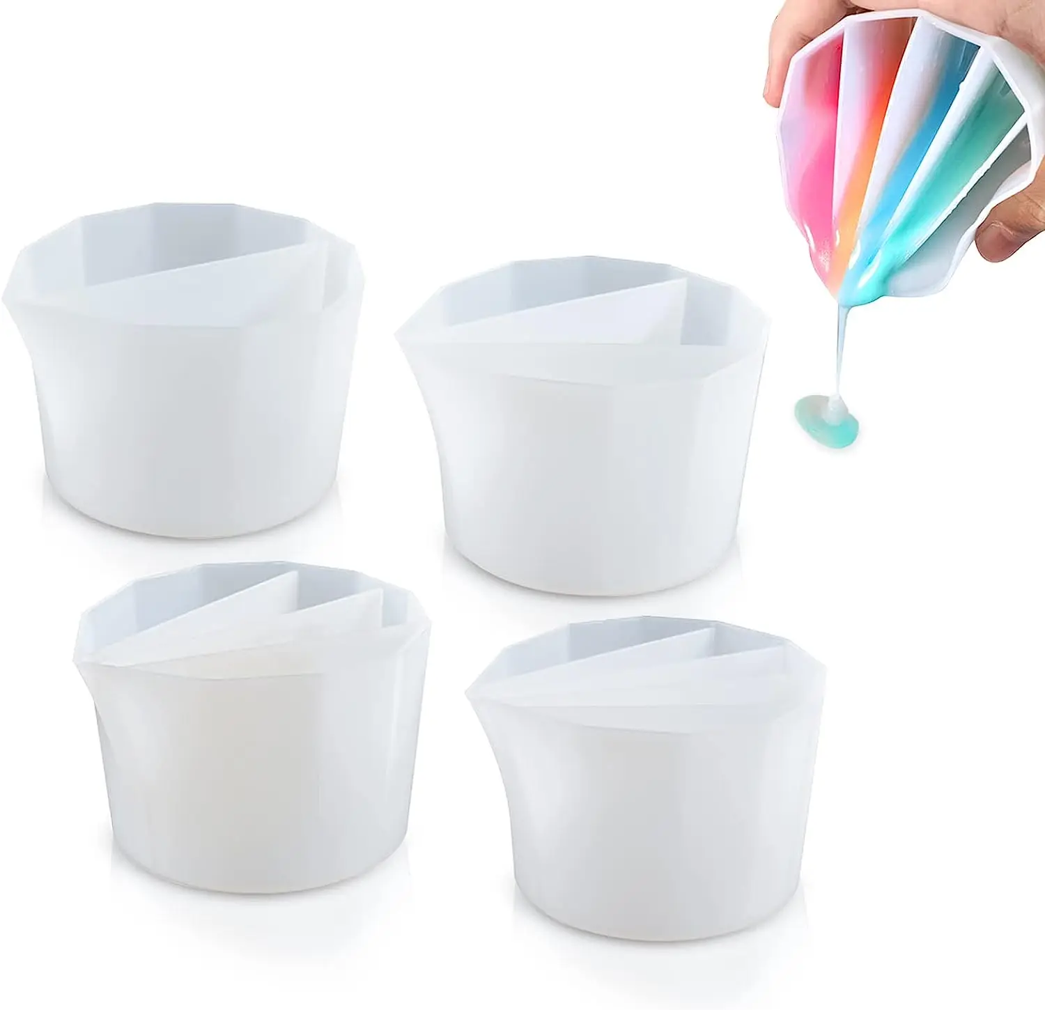 Resin Art Pouring - Split Cup For Paint Pouring,Reusable Fluid