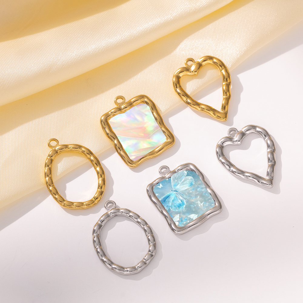 Resin Art Box - 5pcs Stainless Steel Heart Round Open
