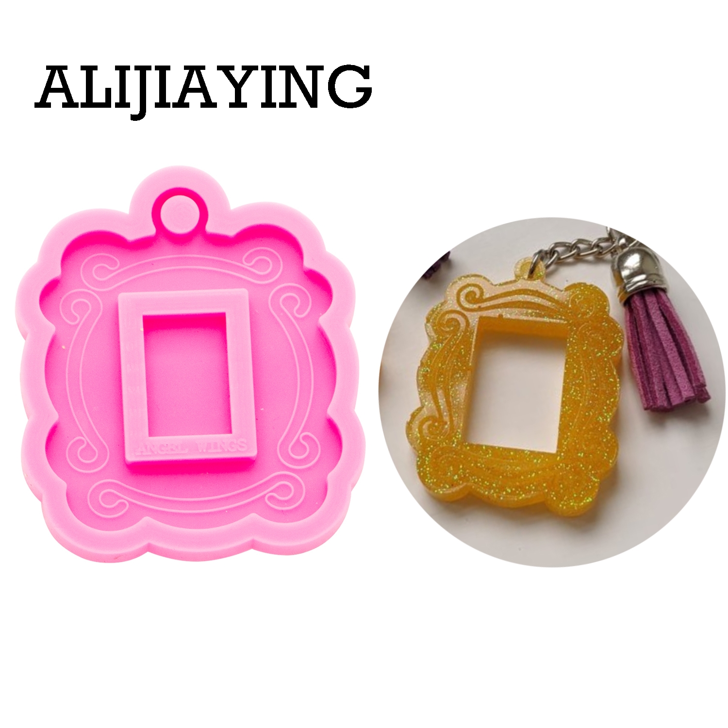Resin Art Design Keychain - DY0262 Smooth art design Photo frame