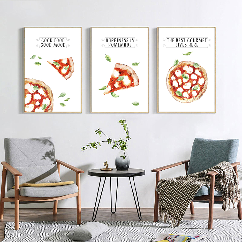Resin Art Quotes - Italian Pizza Watercolor Poster and Print