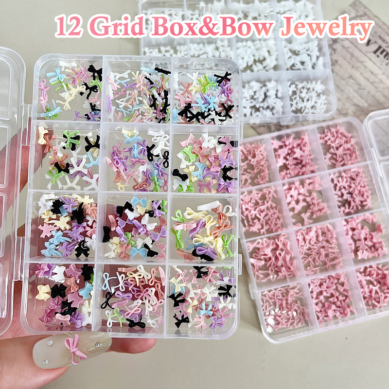 Resin Art Diy - 12 Grids Colorful Bowknot Set Resin