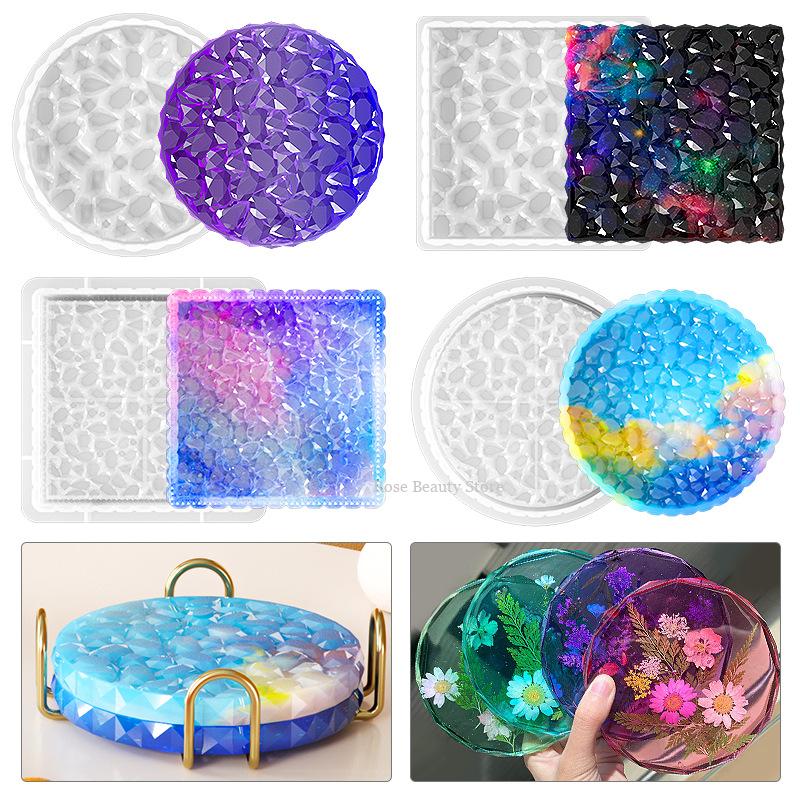 Coaster Mold Square - Multi Shaped Tray Silicone Mold Diy