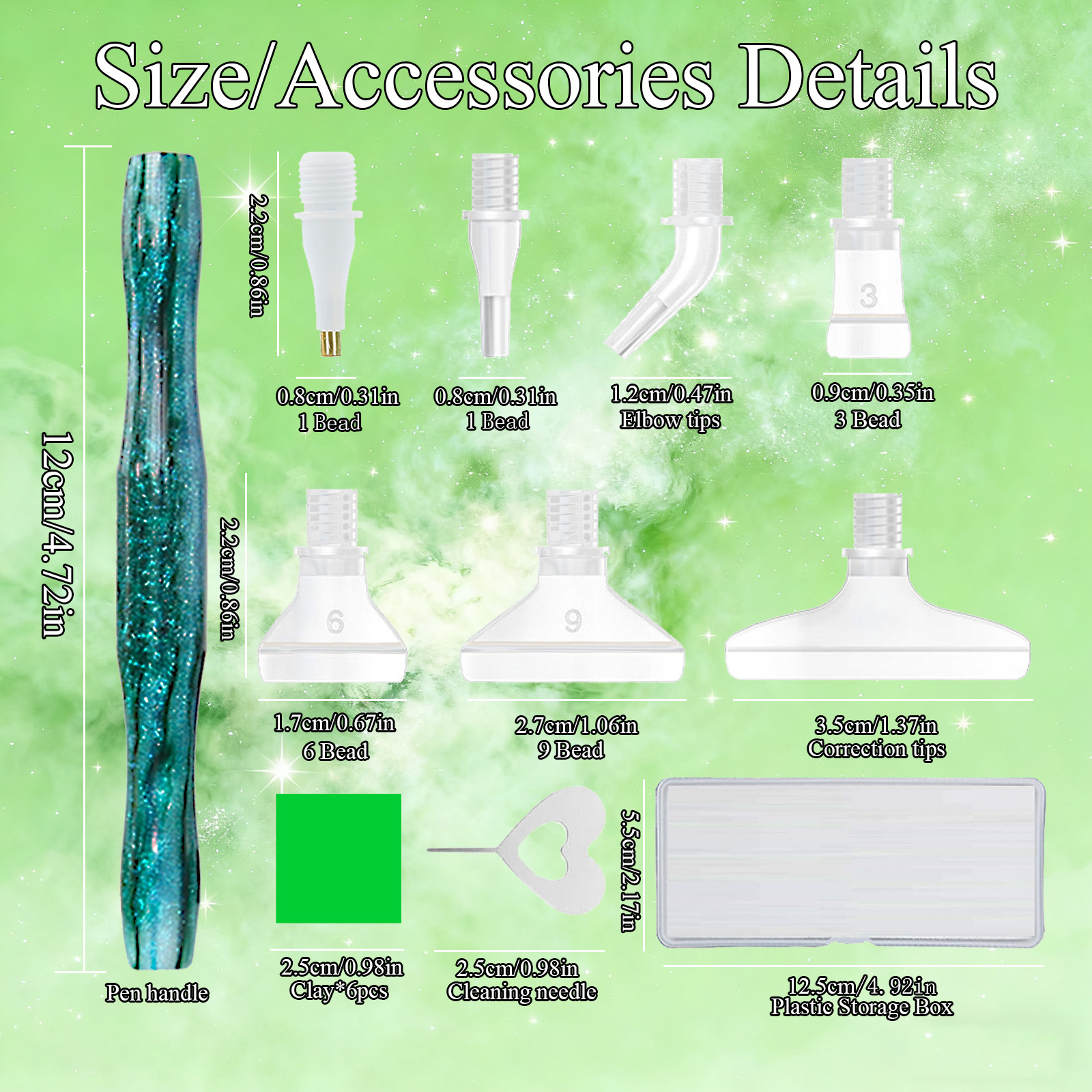 Diamond Paintbrush Set (Green) - đánh giá và giá Resin Art Diy