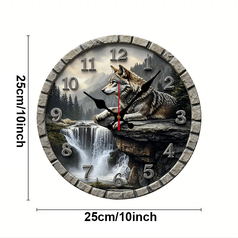The Wolf On The Cliff Wooden R - đánh giá và giá Resin Art Wall Clock