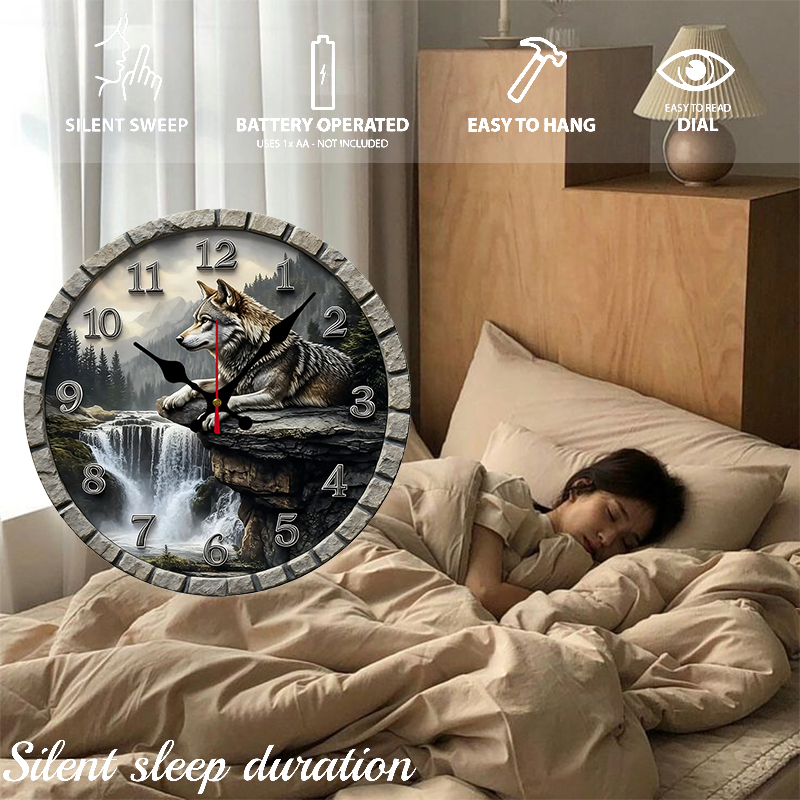 The Wolf On The Cliff Wooden R - đánh giá và giá Resin Art Wall Clock