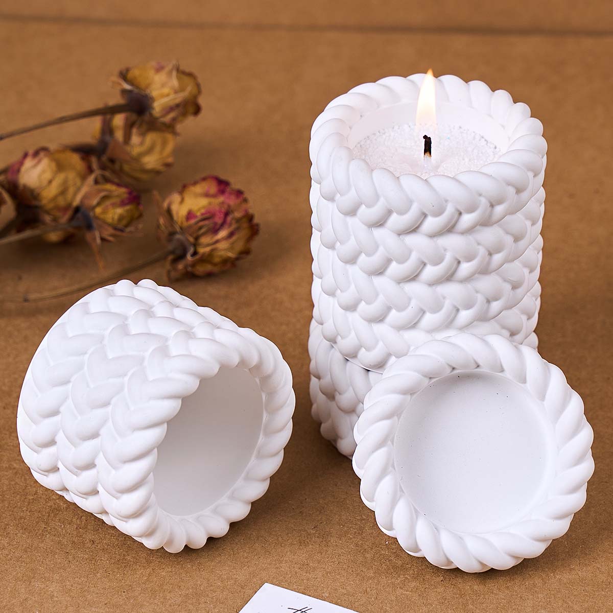 1/2/3/4 Floors Hemp Rope Candl - đánh giá và giá Coaster Mold Square