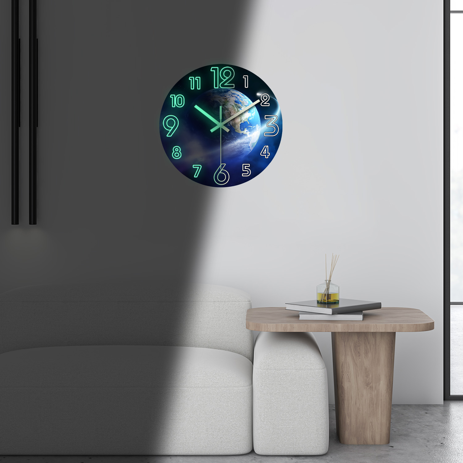 Creative Earth Luminous Wooden - đánh giá và giá Resin Art Wall Clock