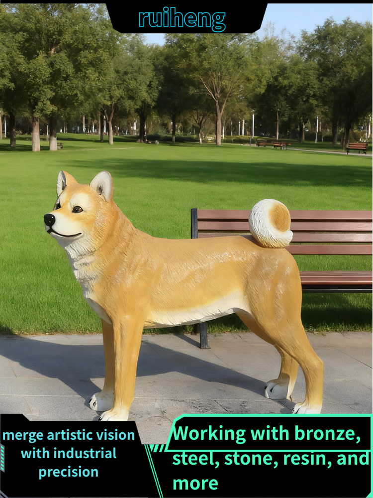 Realistic Akita Inu Dog Sculpt - đánh giá và giá Resin Art Sculptures