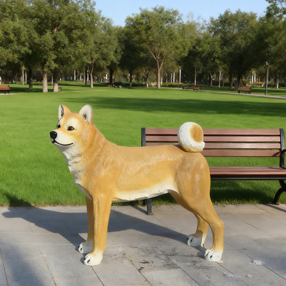 Realistic Akita Inu Dog Sculpt - đánh giá và giá Resin Art Sculptures