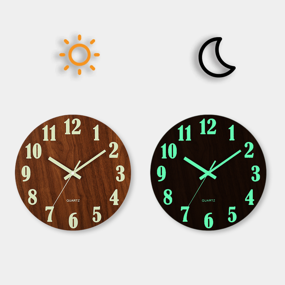 12 Inch Luminous Wall Clock Wo - đánh giá và giá Resin Art Wall Clock