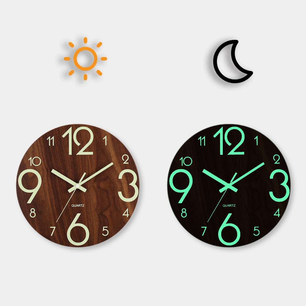 12 Inch Luminous Wall Clock Wo - đánh giá và giá Resin Art Wall Clock
