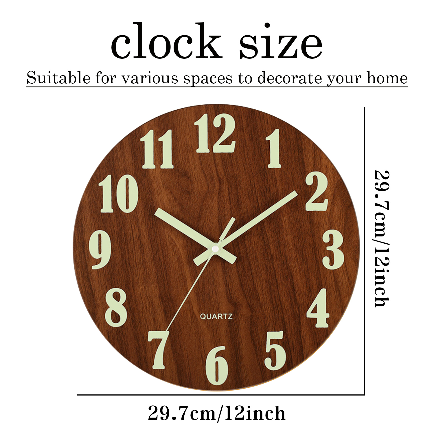 12 Inch Luminous Wall Clock Wo - đánh giá và giá Resin Art Wall Clock