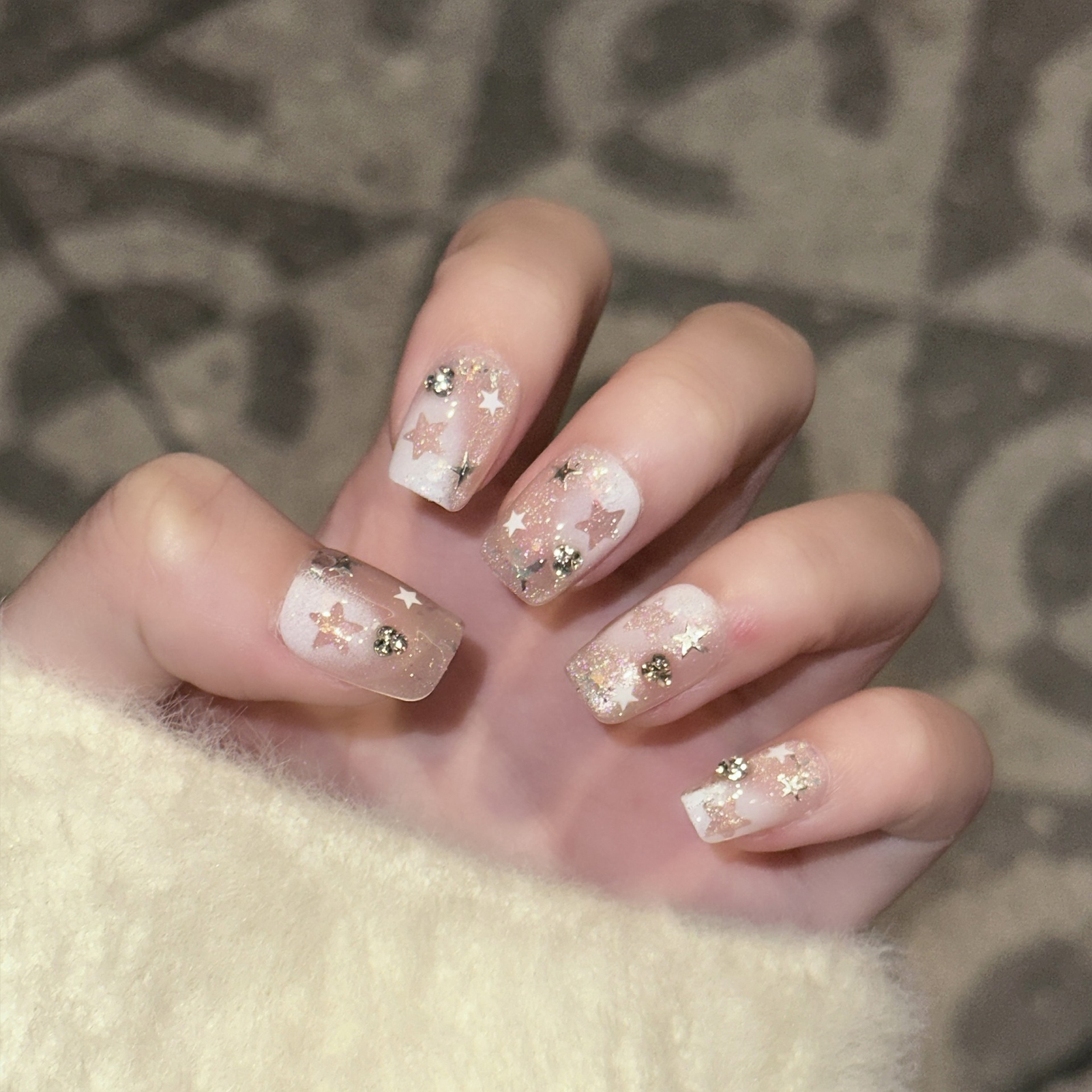 10PCS Short Square Fake Nails  - đánh giá và giá Resin Art Diy