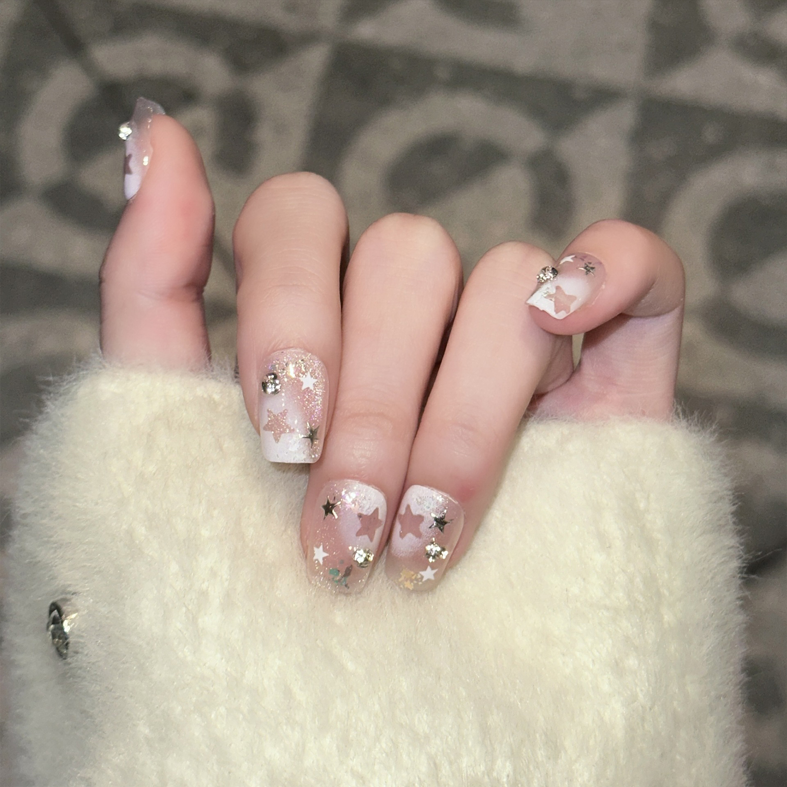 10PCS Short Square Fake Nails  - đánh giá và giá Resin Art Diy