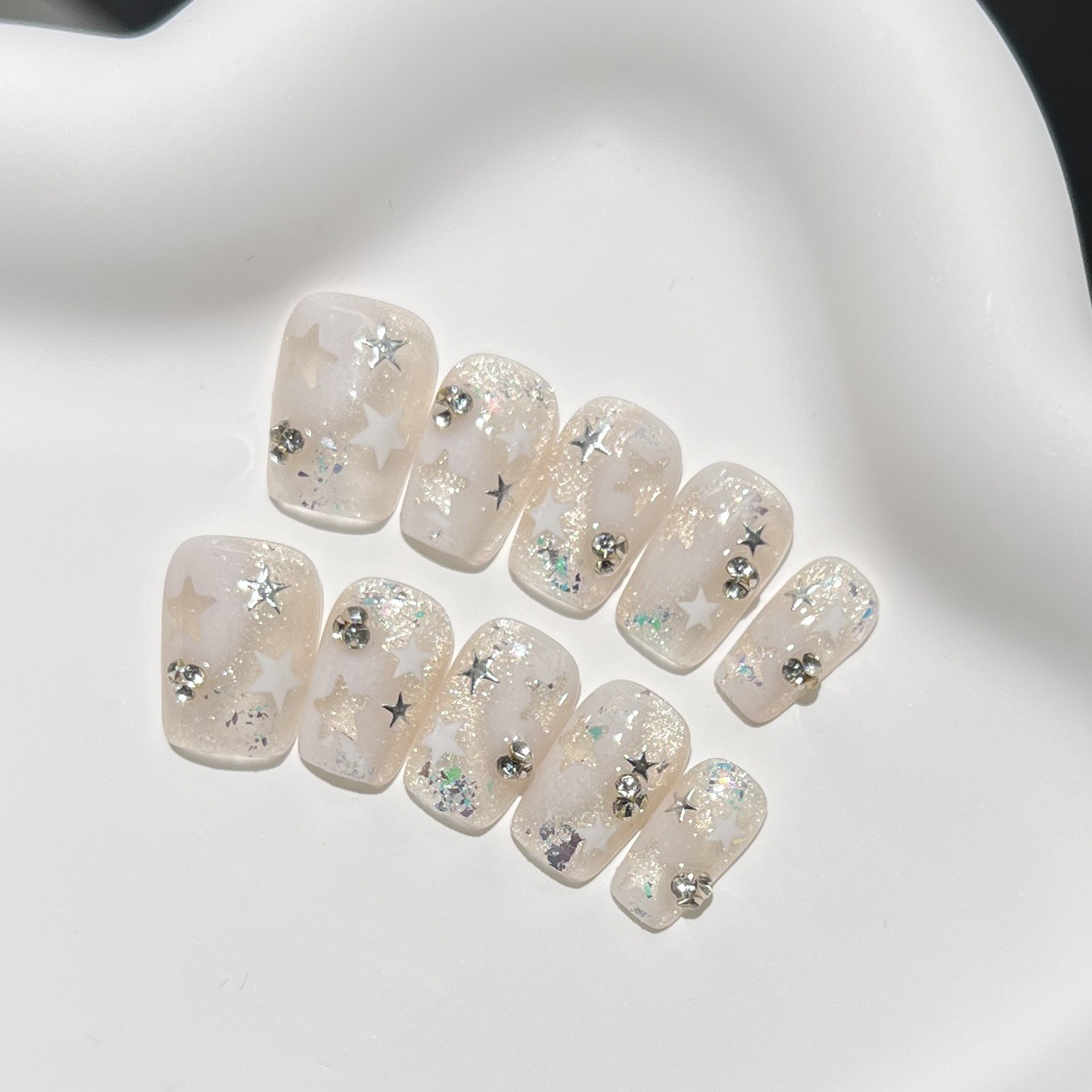 10PCS Short Square Fake Nails  - đánh giá và giá Resin Art Diy