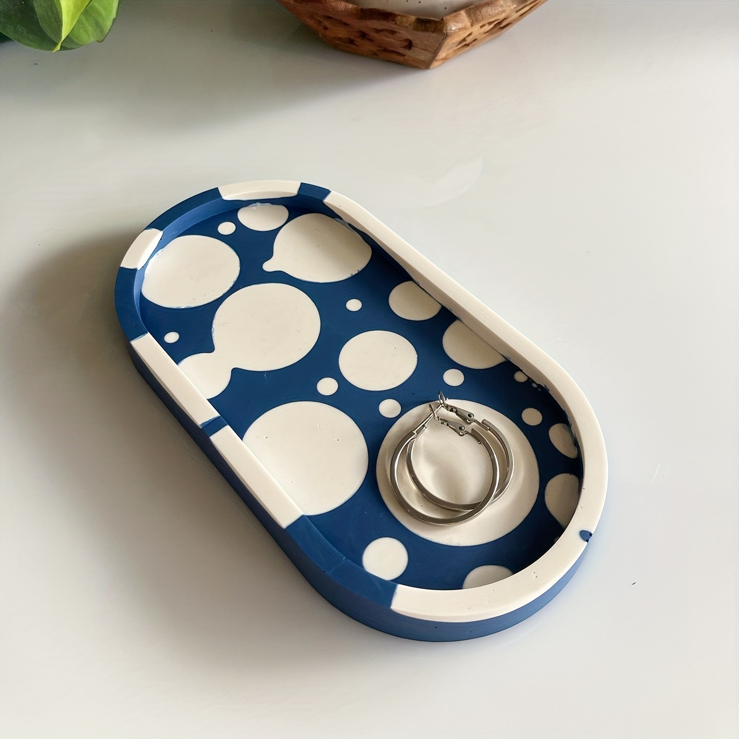 1pc Oval Coaster Epoxy Resin C - đánh giá và giá Resin Art Tray