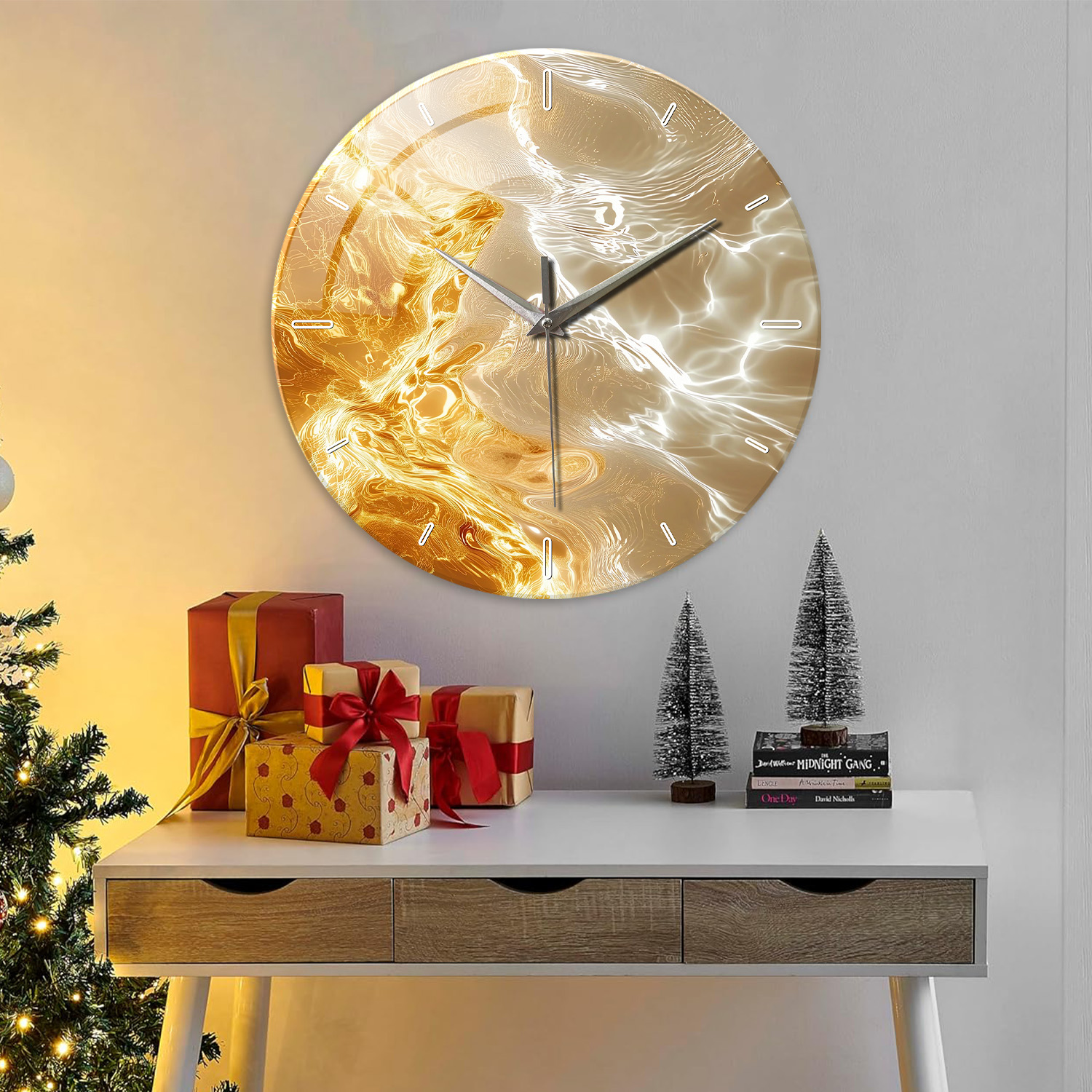 1pc glass wall clock, modern l - đánh giá và giá Resin Art Wall Clock