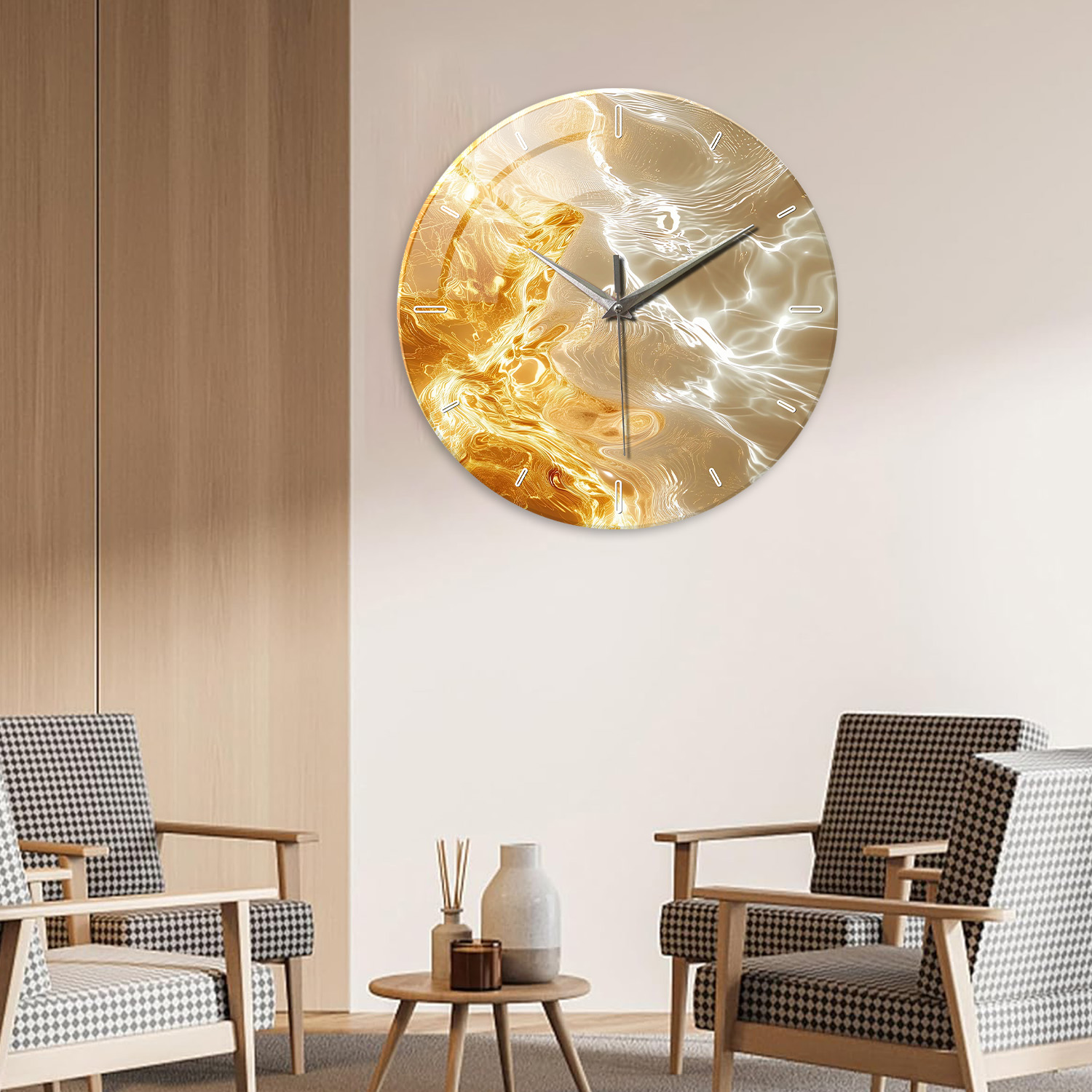 1pc glass wall clock, modern l - đánh giá và giá Resin Art Wall Clock
