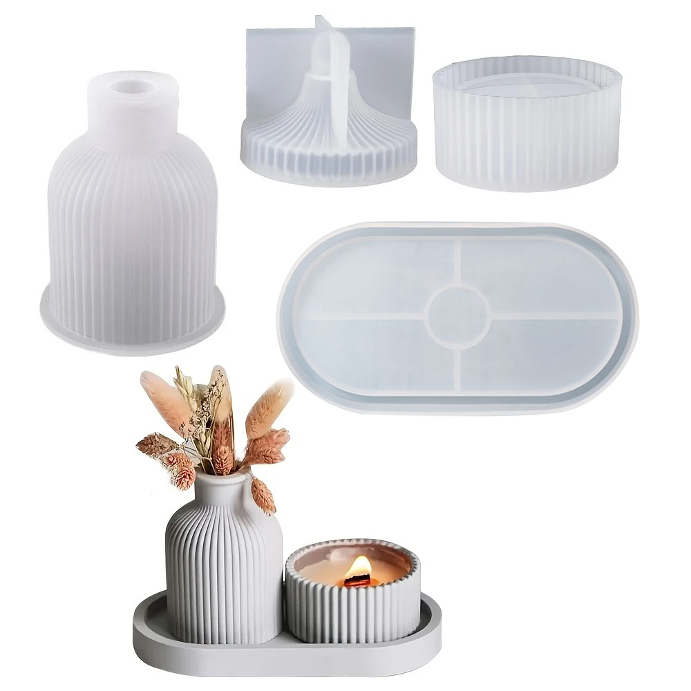 4pcs Silicone Molds Oval Tray  - đánh giá và giá Resin Art Tray