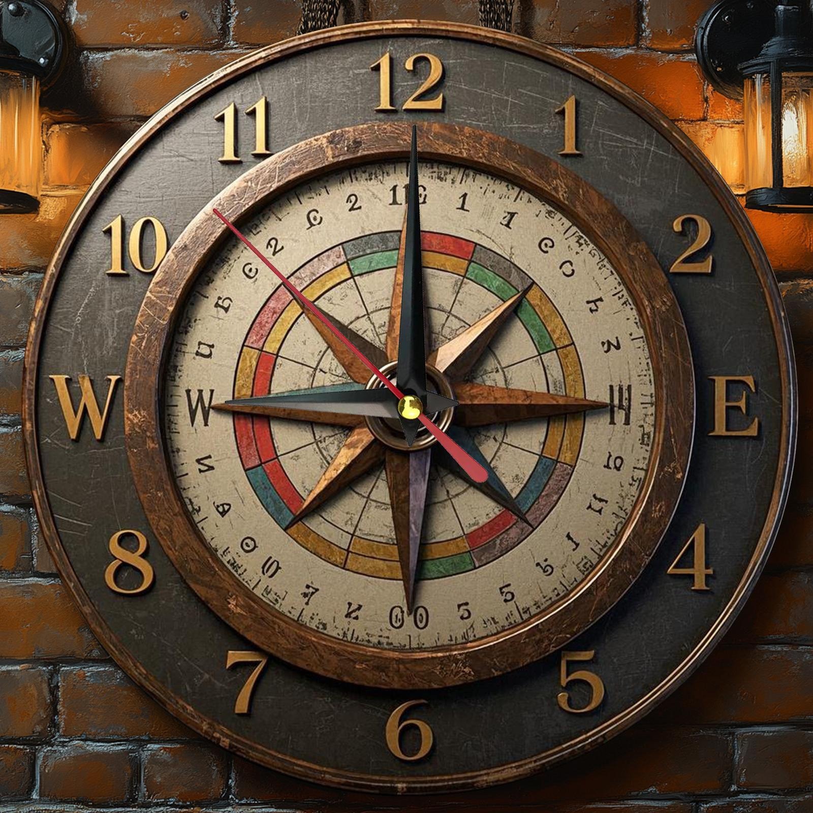 Rustic wooden wall - clock wit - đánh giá và giá Resin Art Wall Clock