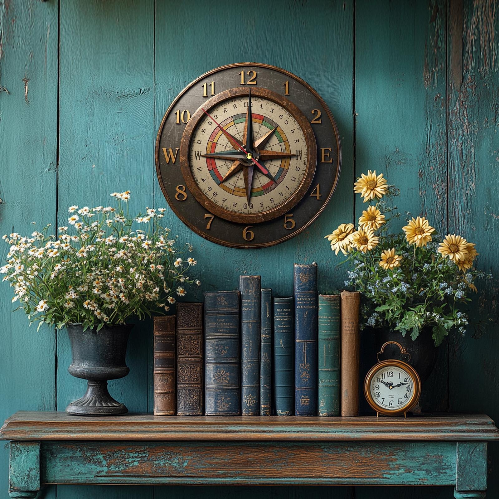 Rustic wooden wall - clock wit - đánh giá và giá Resin Art Wall Clock