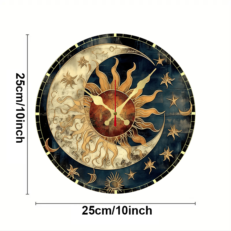 Sun & Moon Celestial Wooden Ro - đánh giá và giá Resin Art Wall Clock