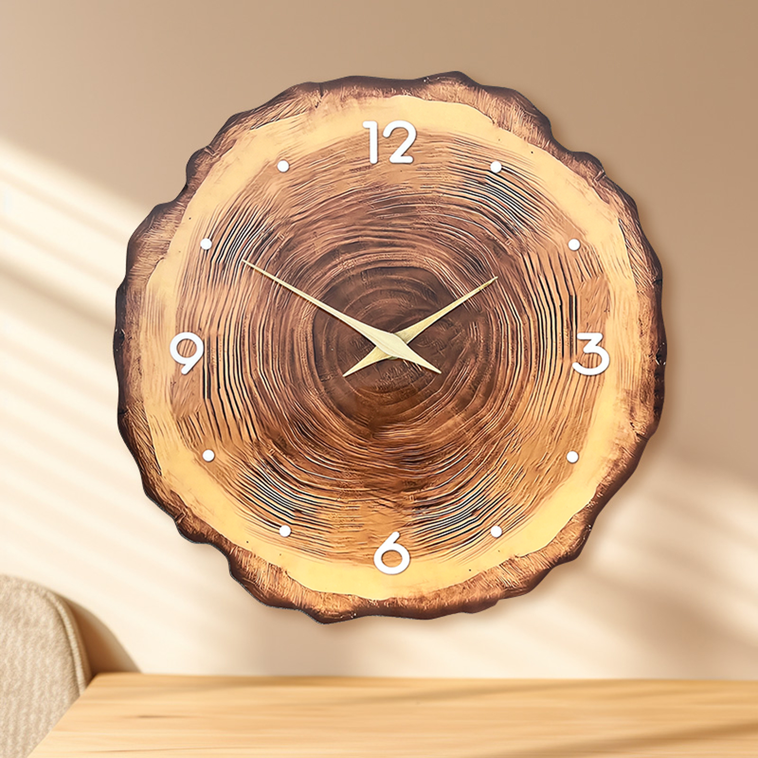 1pc wooden ring veneer wall cl - đánh giá và giá Resin Art Wall Clock