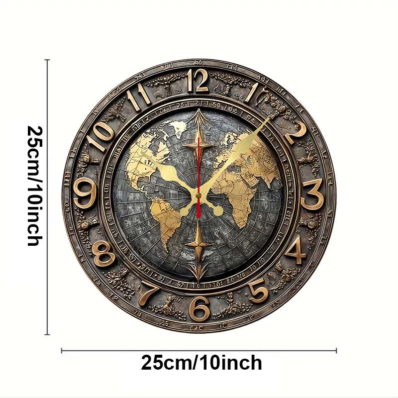 2D Vintage World Map Wooden Ro - đánh giá và giá Resin Art Wall Clock