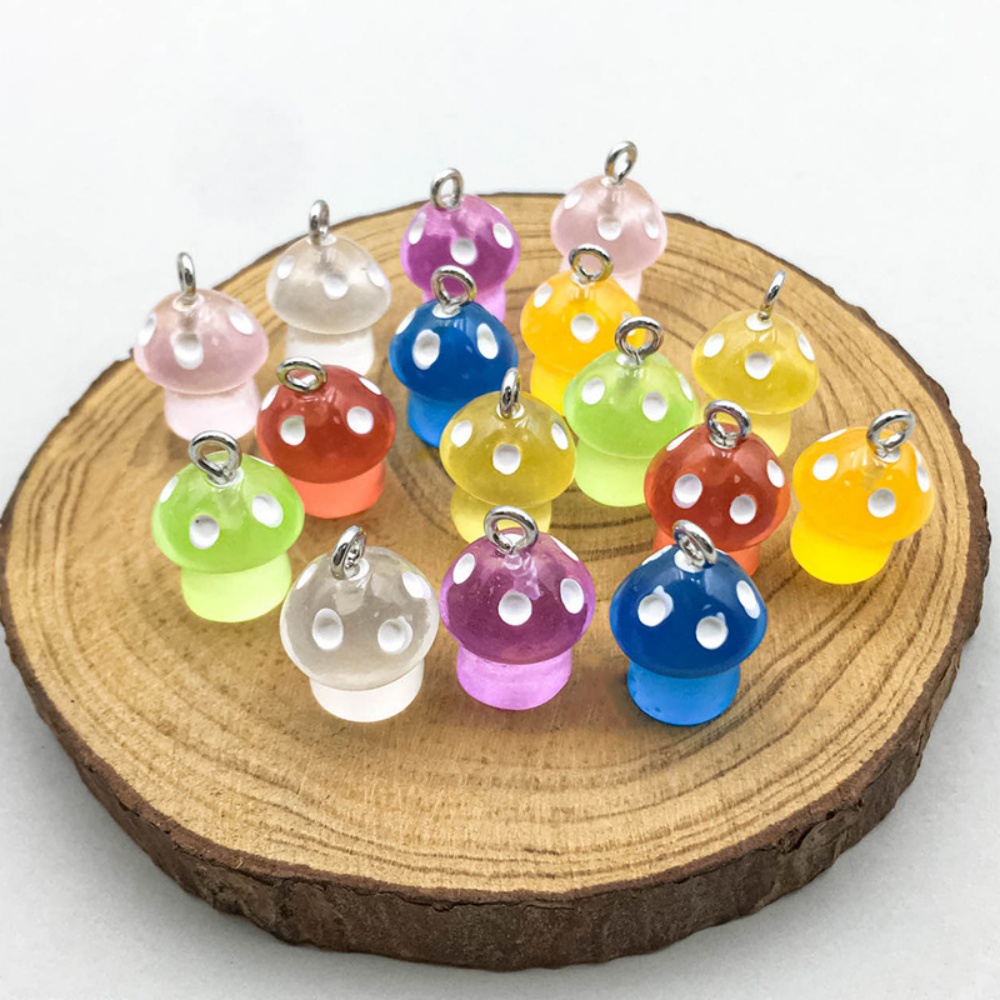 16pcs Luminous Mushroom Charms - đánh giá và giá Resin Art Box