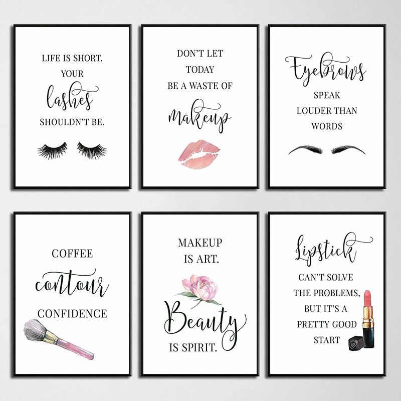 Makeup Quotes Poster Eyelash E - đánh giá và giá Resin Art Quotes