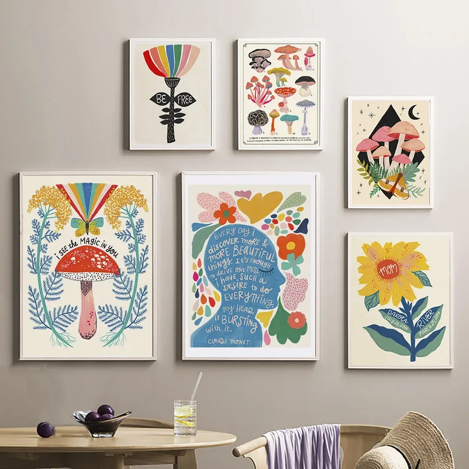 Boho Mushroom Butterfly Sunflo - đánh giá và giá Resin Art Quotes