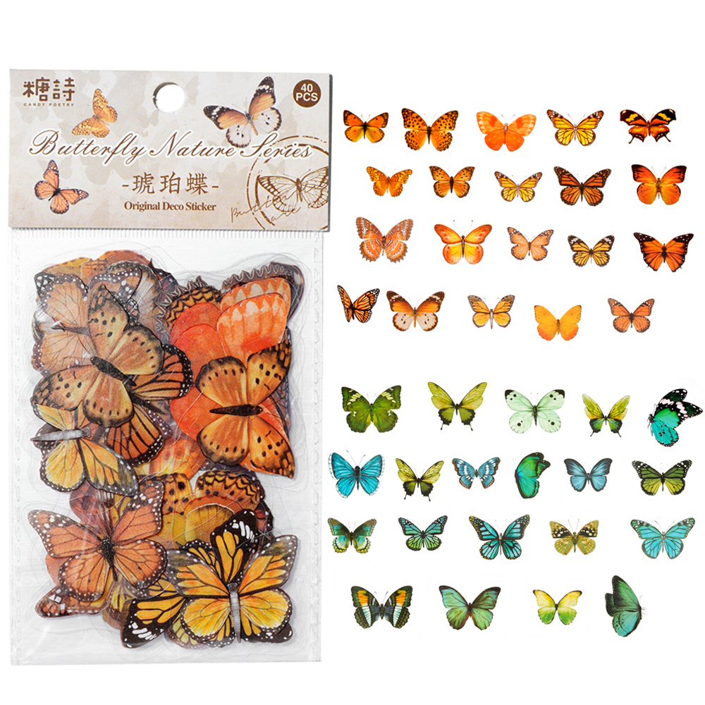 40pcs Colorful Butterfly Wings - đánh giá và giá Resin Art Sticker
