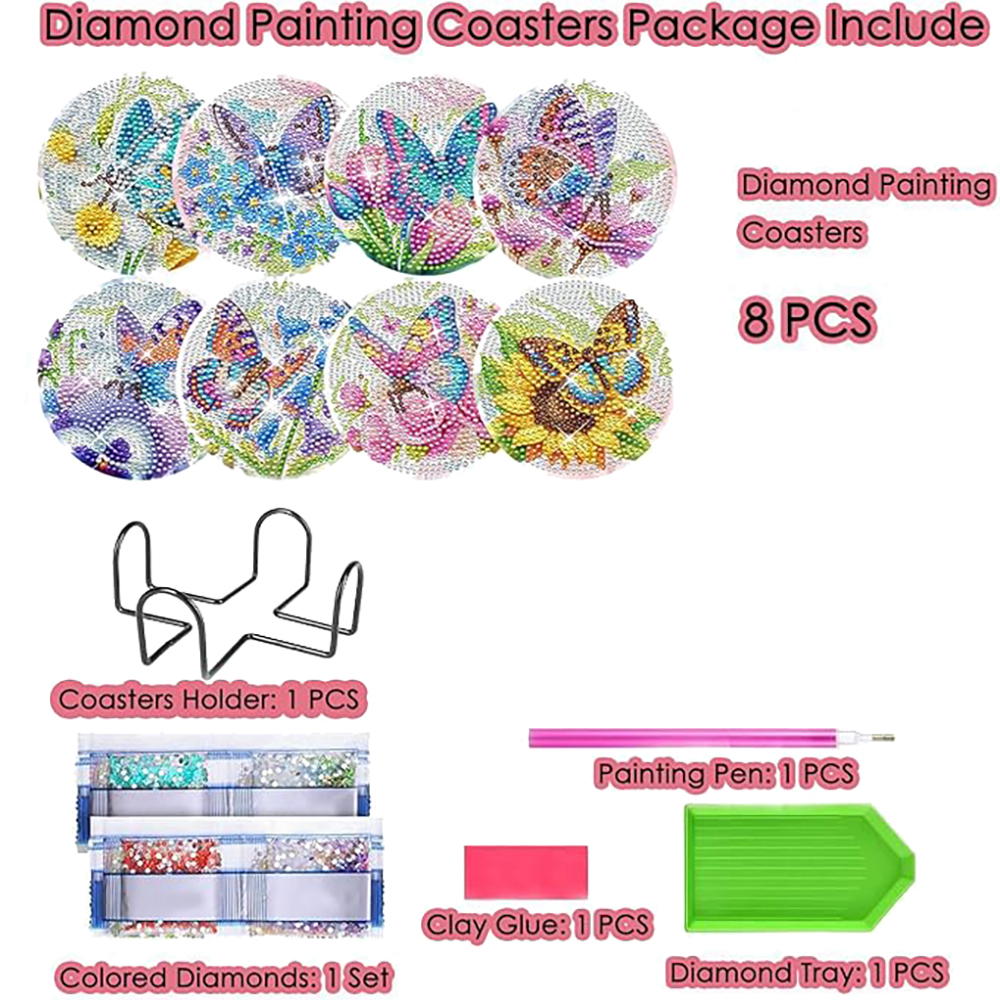 8 pieces of diamond art painti - đánh giá và giá Resin Art Diy