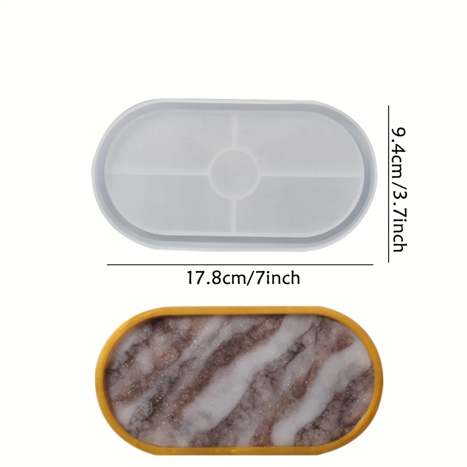 1pc Oval Coaster Epoxy Resin C - đánh giá và giá Resin Art Tray