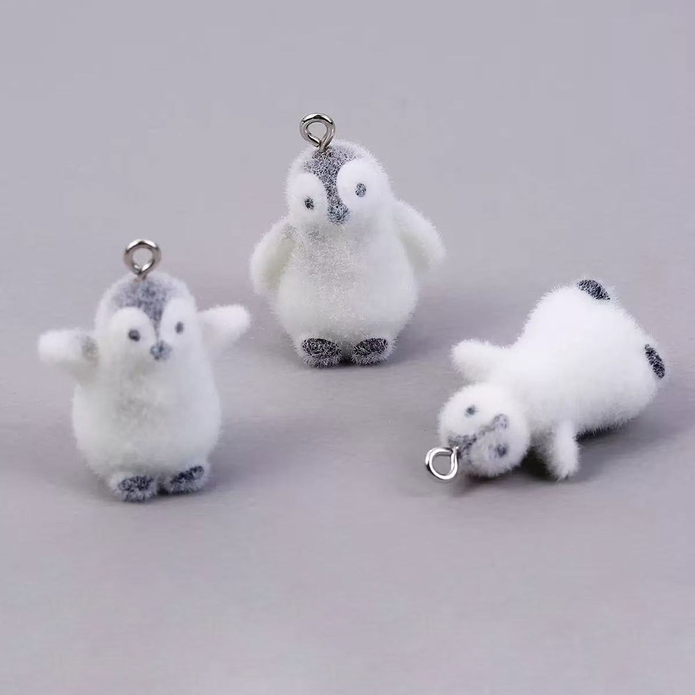 5pcs Flocking Small Penguin Re - đánh giá và giá Resin Art Box